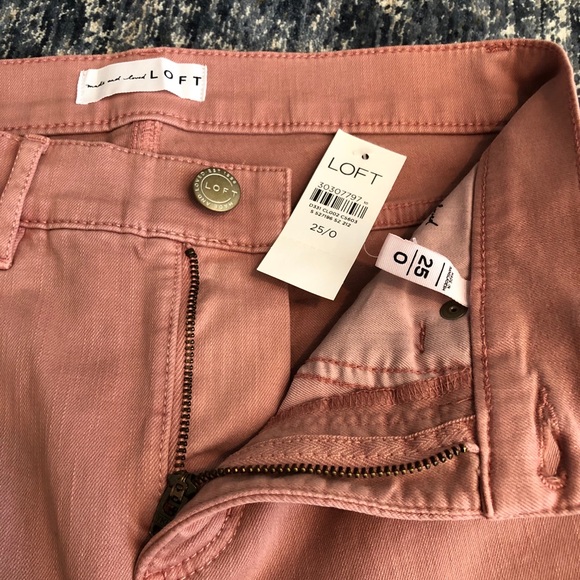 HP! Loft Frayed Hem Skinny Jeans Mauve NWT Women’s Size 25 - Picture 5 of 8